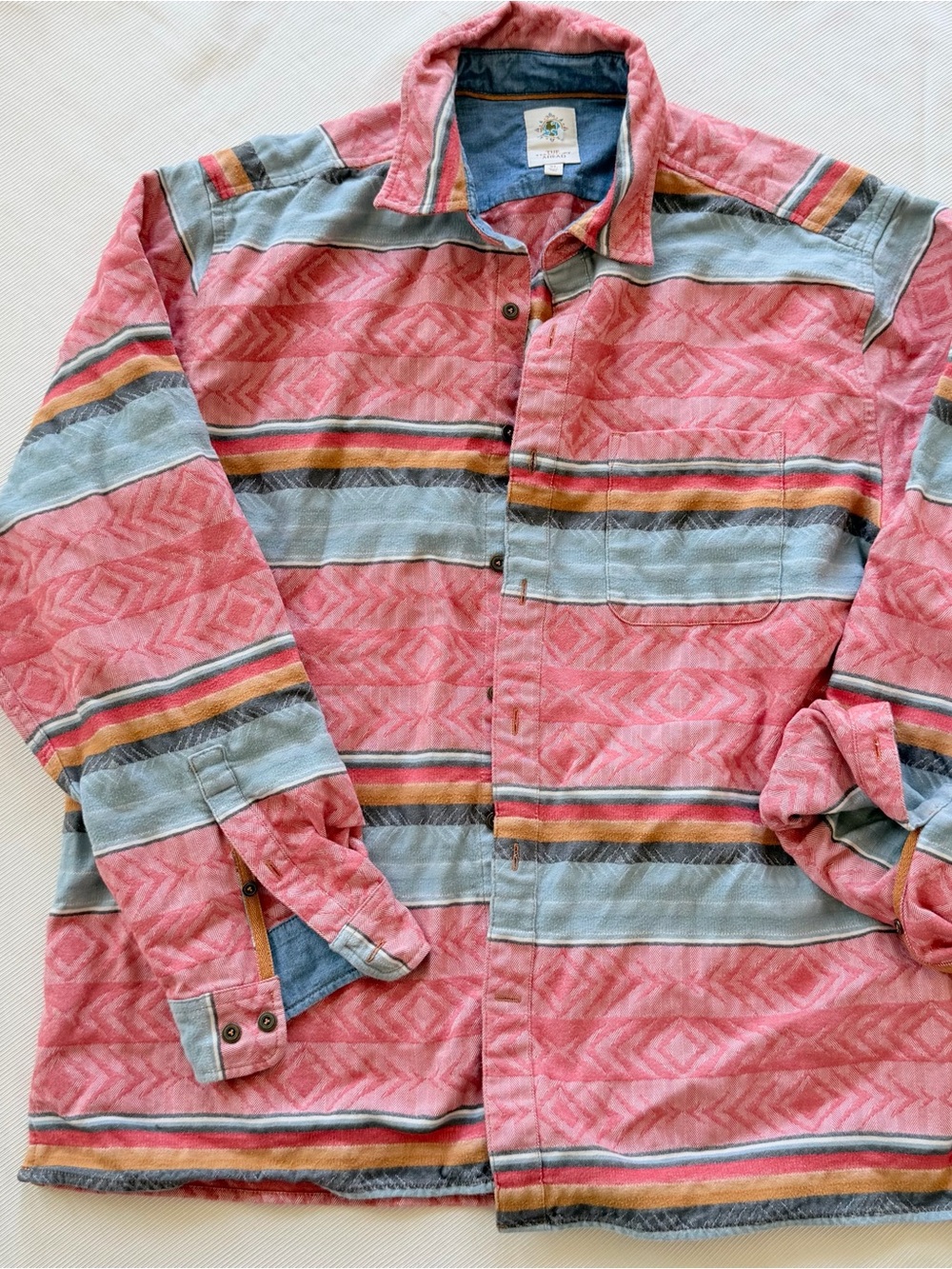 The Territory Ahead Womens Striped Western Longsleeve Outdoor Travel Button XL